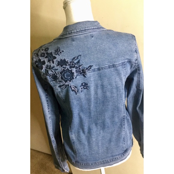 Tinsel Floral Embroidered Denim Jacket - Picture 5 of 8